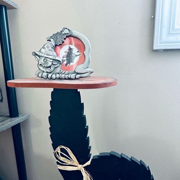 Y2K Vintage 2004 Halloween Kitty Cat Witch Silver Metal Picture Frame. - Picture 3 of 4